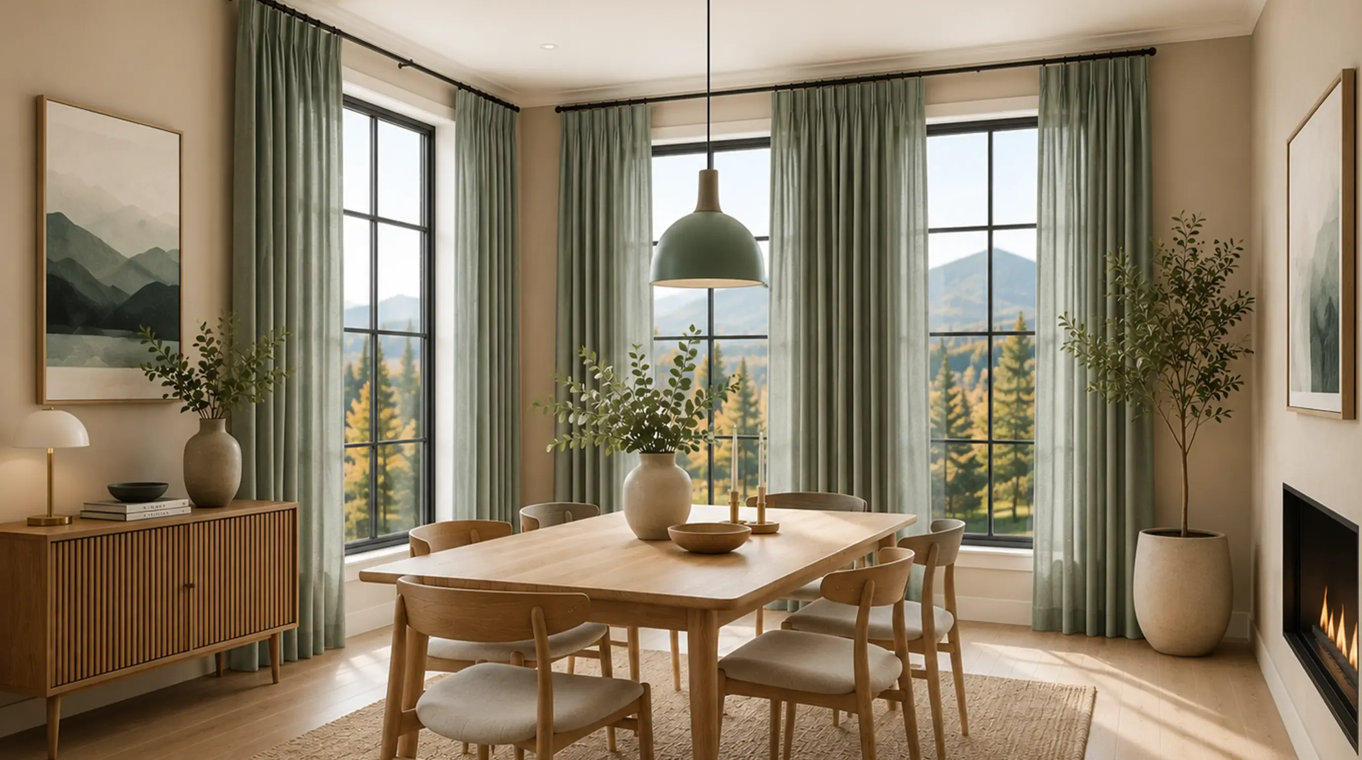 Dining window treatment installation
