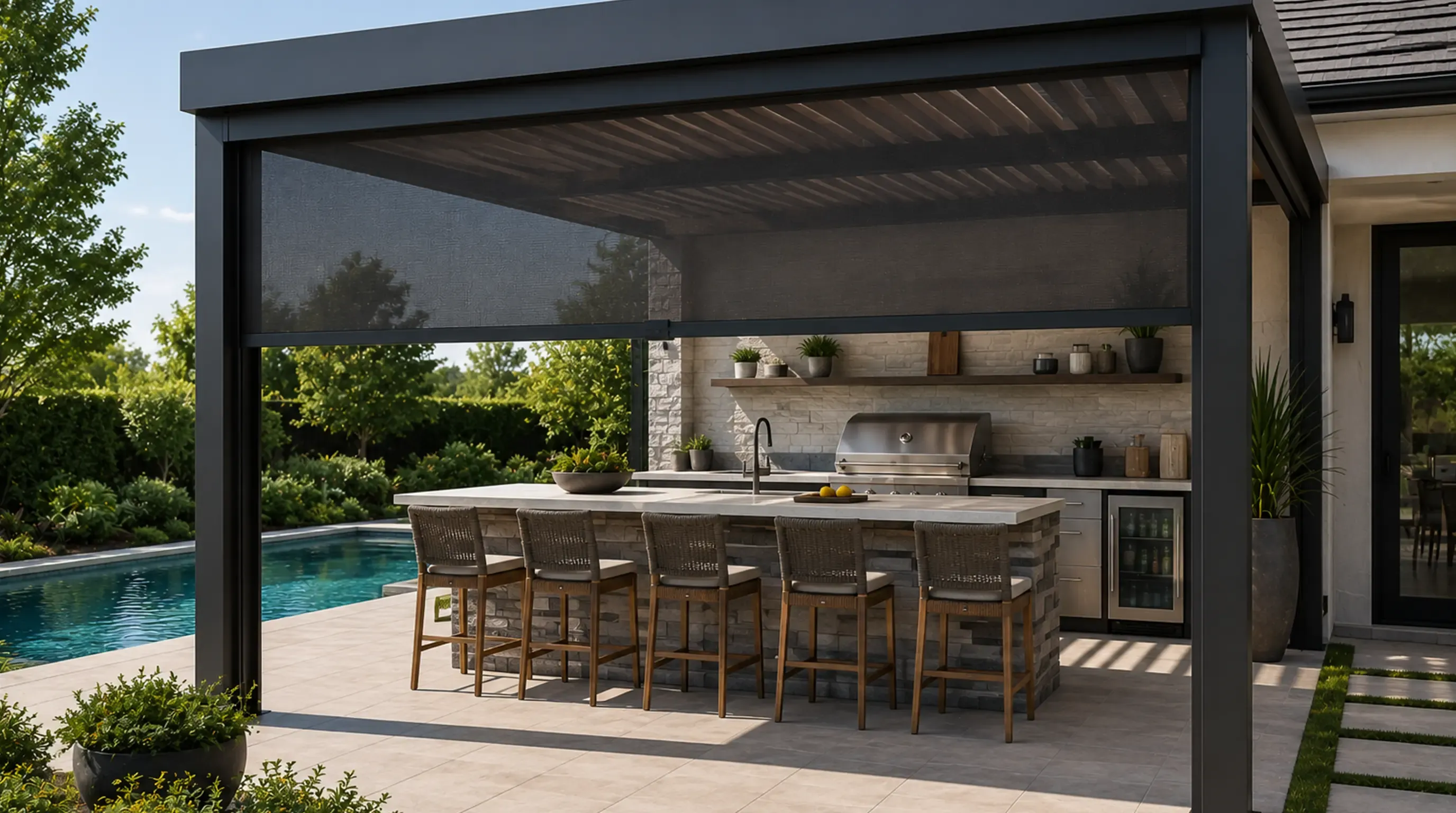 Outdoor window treatment installation