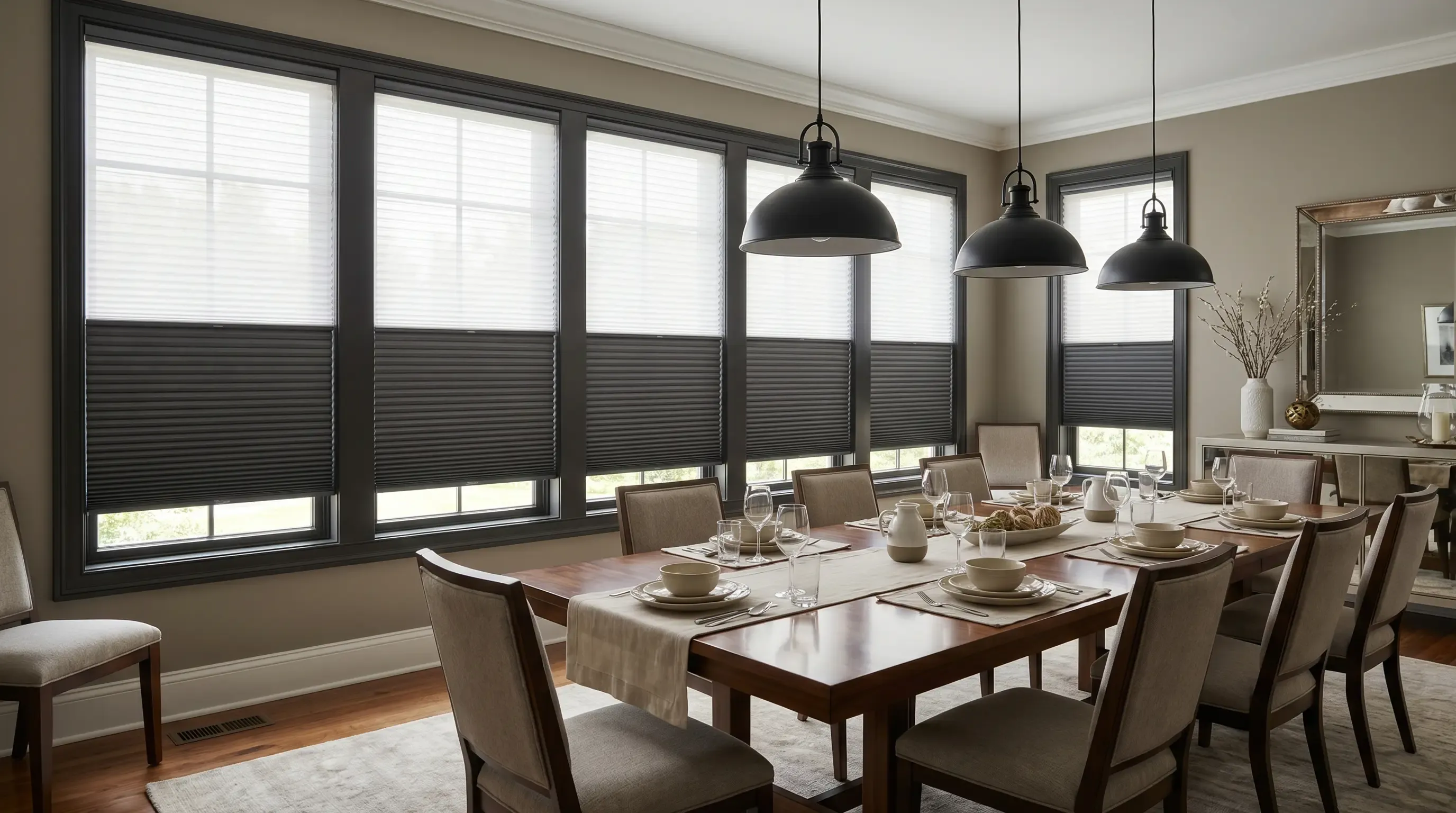 Dining window treatment installation
